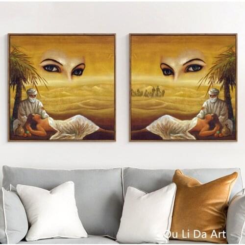 No frame classical Arabian desert landscape canvas printings oil painting printed on canvas home wall art decoration picture