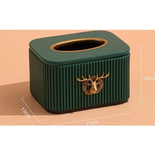 Resin Tissue Box European Style Rectangle Organizer Paper Holder Animal Removable Waterproof Function For Livingroom Useful