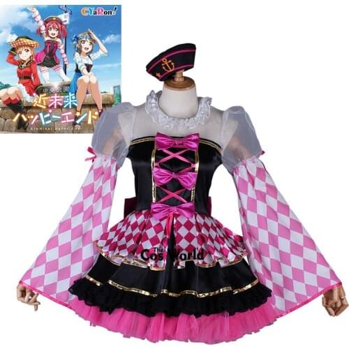 Love Live Sunshine Aqours CYaRon Concert Kurosawa Ruby Dress Uniform Outfit Anime Cosplay Costumes