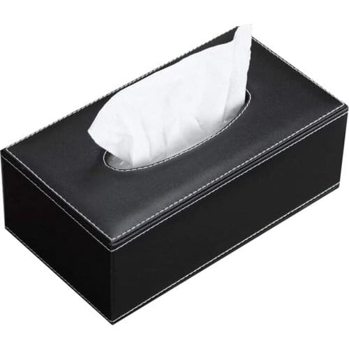 Leather Tissue Box Cover, Face Tissue Box, Modern Napkin Storage Box, Car Towel Box, Car PU Leather Drawer, Anti Skid Car Drawer