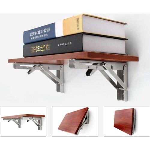 Brackets 20-24 inch Decorative Wall mounted Shelf Bracket 304 Stainless Steel Triangular Support Foldable Table Support