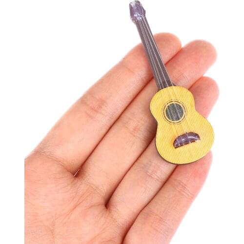 Cute 1PC Guitar Accessories Dollhouse Miniature Instrument Part for Home Decor Kid Wood Furniture Craft Ornament 1/12 Scale