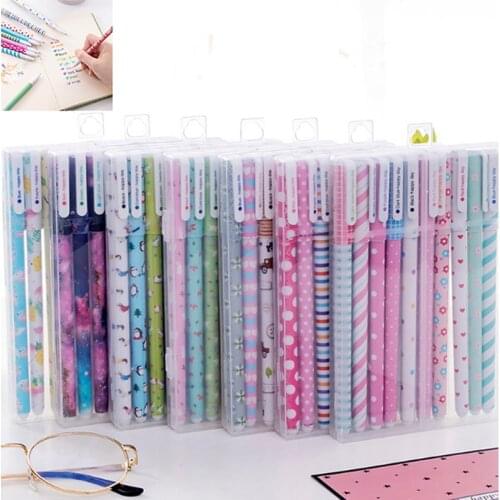 6/10 Pcs Colored Ink Pens Set Cute Mini Writing for Boy Girl Office School Stationery Supplies Kawaii Gel Pencils