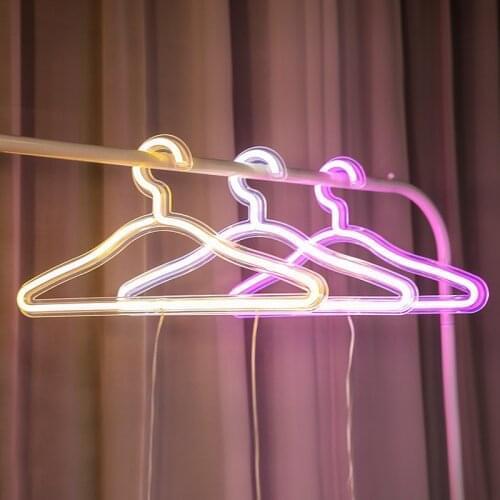 LED Neon Light Wedding Dress Hanger USB Powered Clothes Stand Decorative Lights Hanger