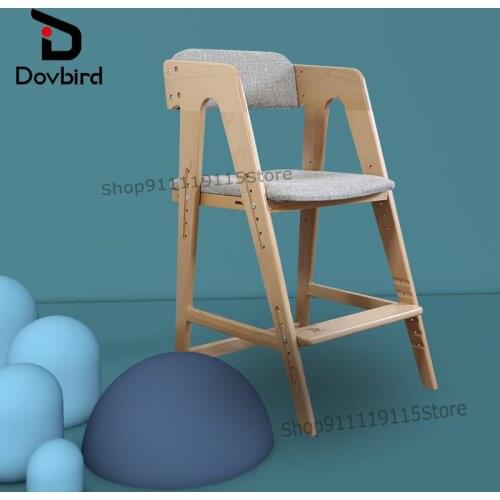 Childrens Learning Chair Solid Wood Back Adjustable Chair Student Posture Chair Writing Chair Desk Chair Dining Chair Household