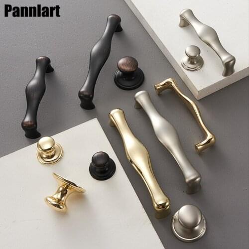 Pannlart 1 Pc Gold Color Handles Zinc Alloy Kitchen Cabinet Door Handles Wardrobe Drawer Knobs Furniture Cabinet Pulls Handle