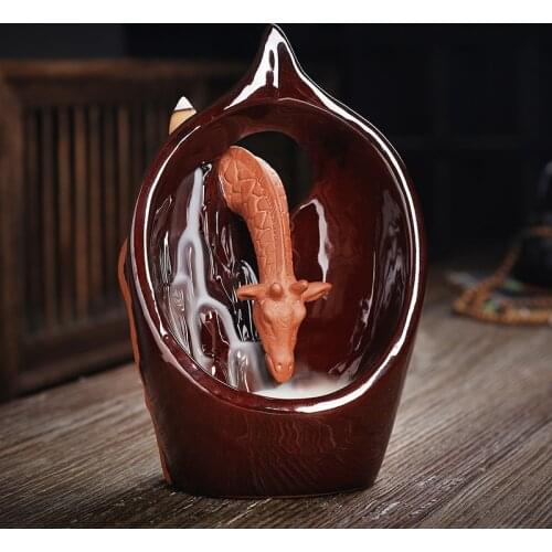 Safe Journey Backflow Incense Burner Waterfall Incense Fountain for Home Decoration Ceramic Zen Decor Living Room Incense Base