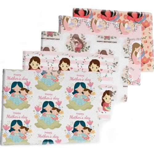 50*145CM Mothers Day Great Mom Printed Polyester Cotton Twill Fabric Patchwor Printed Garment Textile