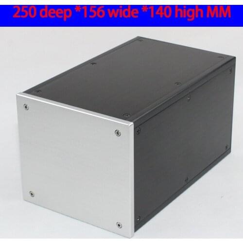 KYYSLB 250*156*140MM All Aluminum Rear Stage Amplifier Chassis Box House DIY Enclosure with Feet Screws Amplifier Case Shell
