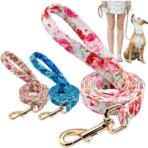 150cm Printed Dog Leash Nylon Pet Puppy Walking Leash Lead Running Training Leashes Rope For Small Medium Large Dogs 150cm