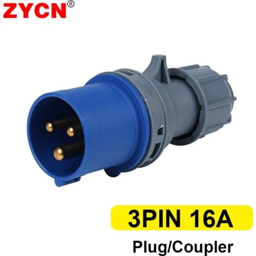 Industrial Plug Connector Male Female Waterproof IP44 SFN-013/ 213 16A 3 Pin Socket Solid Copper Pillar Dust-Proof