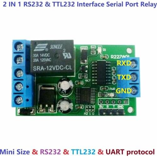 2in 1 Rs232 & Ttl232 Relay Uart Switch Pc Usb Mcu For Smart Home Garage Door Car Alarm Agricultural Motor