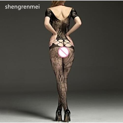 Shengrenmei 2019 Exotic Underwear Sexy Lingerie Bodysuits Women Mesh Nightwear Short Sleeve Body stocking Teddies dropshipping