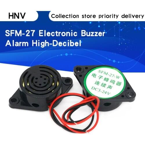 95DB Alarm High-decibel DC 3-24V 12V Electronic Buzzer Beep Alarm Intermittent Continuous Beep for Arduino Car Van SFM-27