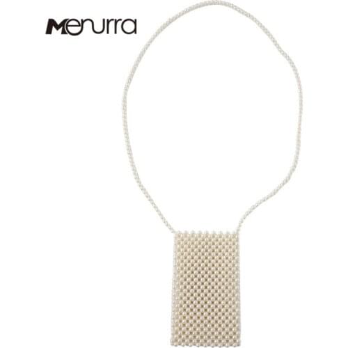 Pearls Phone Bag Beaded Box Messenger Bag Women Evening Party Handbag 2019 Summer Luxury Brand Wholesale