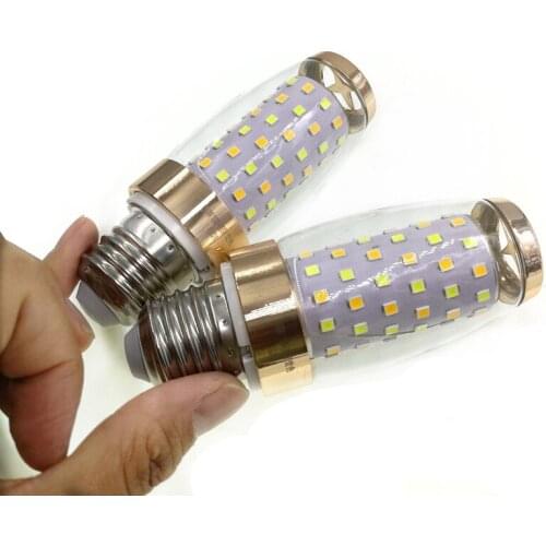 Color change LED Lamp Real 800LM 10W 1000LM SMD 2835 Corn Bulb 220V Chandelier LEDs Candle Light Spotlight