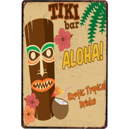 Tiki Bar Metal Tin Sign Vintage Plate Wall Pub Restaurant Home Art Decor Iron Poster Cuadros DU1607