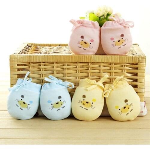 Spring 0-3months 100% Cotton Baby Proof Gloves Neonatal Gloves Comfortable Breathe Freely Baby Gloves Newborn Baby Mitten