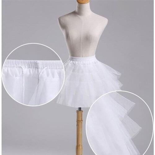 Top Quality Stock White Ballet Petticoat Tulle Ruffle Short Crinoline Bridal Petticoats Lady Girls Underskirt jupon