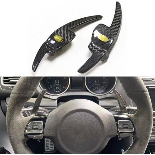 Replace Carbon Fiber Steering Wheel Paddle Shifter For VW Tiguan Golf 6 MK5 MK6 Jetta GTI R20 R36 CC Scirocco POLO Passat B6 B7