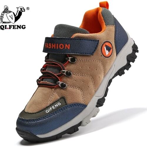 Winter Kids Snow Shoes Children Hiking Shoes Walking Climbing Sneakers Leather Comfortable Nonslip Teenagers Casual Sport Boots