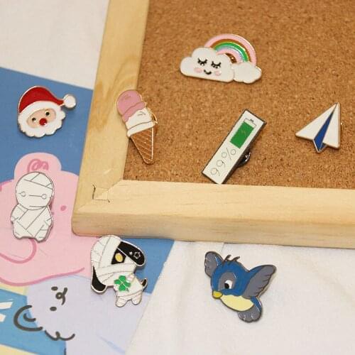 1 design metal cartoon color animation pin cute mummy rainbow cloud Pin Brooch womens Lapel Pin Badge JS8