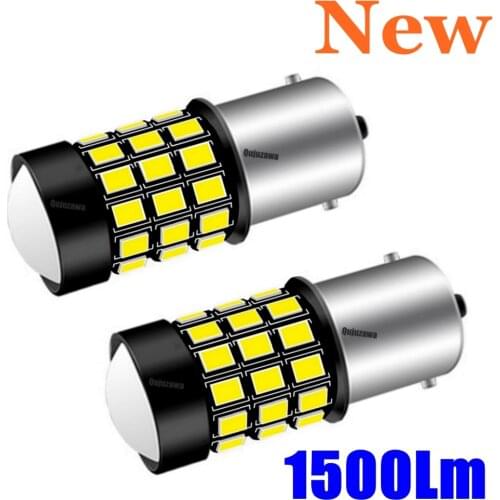 2PCS 1156 BA15s 7506 P21W R10W Super Bright 1500Lm LED Car Turn Signal Brake Lamp Auto Rear Reverse Bulb Daytime Running Lights