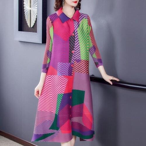 Women 2021 Summer Vintage Print Fashion Midi Dresses Female Elegant Short Sleeve Floral Dress Ladies Casual Loose Vestidos K22