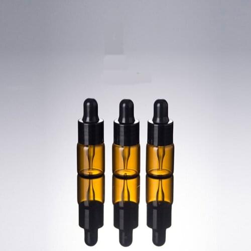 300PCS/LOT 3ml Empty Amber Glass Dropper Bottles Pipette W/cover for Essential Oil Essential Oil Vials