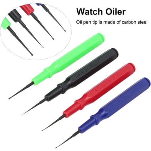 4pcs Portable Watch Lubricant Oiler Oil Pin Pen Portable Watch Repairing Tool for Watchmakers
