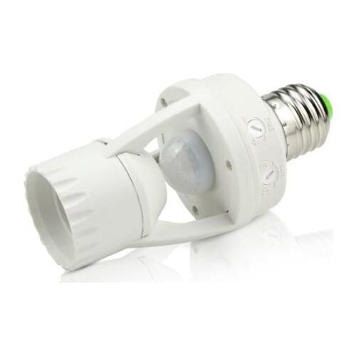 AC 110-220V 50pcs fedex dhl PIR Induction Motion Sensor IR infrared Human E27 E14 B22 Plug Socket Switch Base Led Bulb Holder