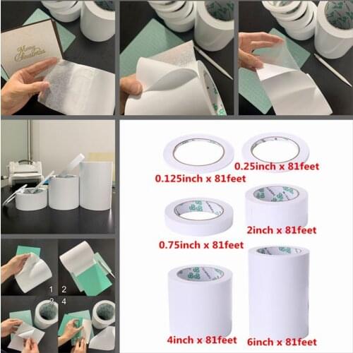 6 Types Clear Double Sided Adhesive Roll Adhesive Instant and Permanent Bond Sticker Making Cards Multi-Purpose Sheets New