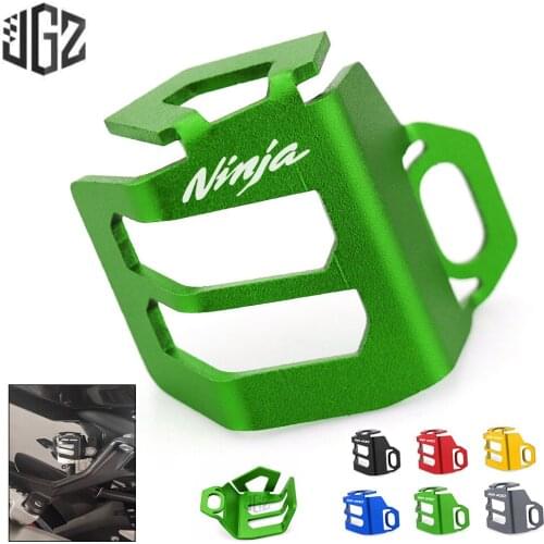 Motorcycle CNC Aluminum Rear Brake Fluid Tank Oil Cup Protective Cover Holder Bracket for KAWASAKI NINJA 400 650 Z400 Z650 Z250