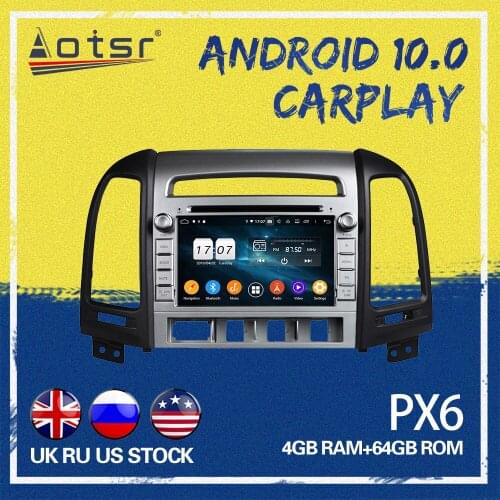 AOTSR Car GPS NAVI For Hyundai Santa Fe 2 2006-2012 Android 10.0 Car GPS Navigation Touchscreen Octa core Car Radio play