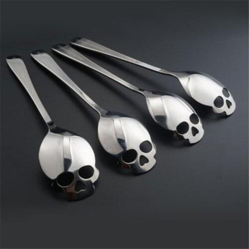 Tea Spoon Skeleton Creative Ice Cream Tool 4pcs/lot 304 Stainless Steel Mini Dessert Spoon For Snacks