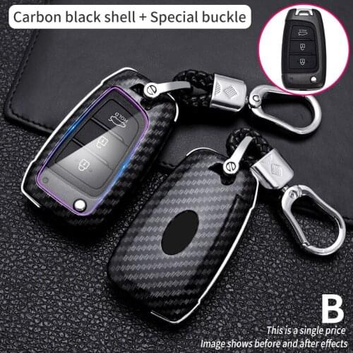 Car Key Case Cover for Hyundai Elantra Solaris 2016 2017 2018 3 Buttons Folding Remote Keys Shell Free Accessories Holder Shell