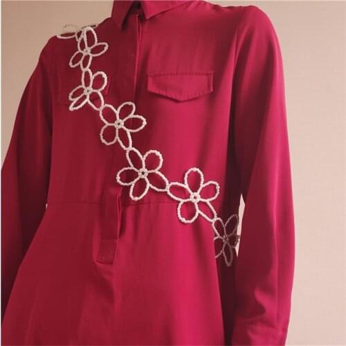 Design pearl handmade weaving flower bag chains for handbags