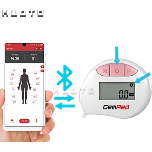 GemRed Digital Body Circumference Tape with bluetooth Measure Waist Bicep Measure with Auto-Locking and Retractable (Blue)