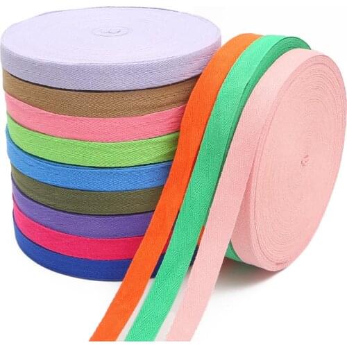 2cm Multi Color Herringbone Tape Ribbons 100% Cotton Woven Ribbon Sewing Overlock Cloth Strap Belt DIY Sewing Accessories 5yards