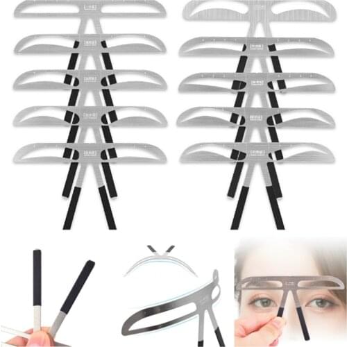 Eyebrow Tattoo Ruler microblading Permanent Makeup Eyebrow Tattoo Stencil Ruler 10 Types Reusable Tattoo Template Measuring Tool