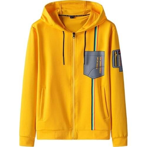 EL BARCO Print Hip Hop Men Hoodie Sweatshirt Autumn Cotton Black White Streetwear Tops Coat Soft Harajuku Red Yellow Male Jacket