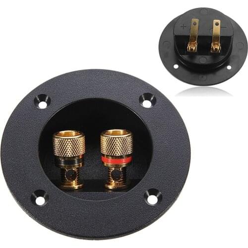 New Plug Round Boxes Stereo Speaker Box Terminal Round Spring Cup Connector Subwoofer Plug With 2 Banana Jack