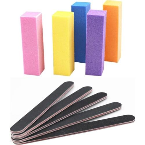 10pcs Professional Nail Files 100/180 Nail Art Sanding Buffing Manicure Tools Set Polish Buffer Removal Pedicure Manicure Tool