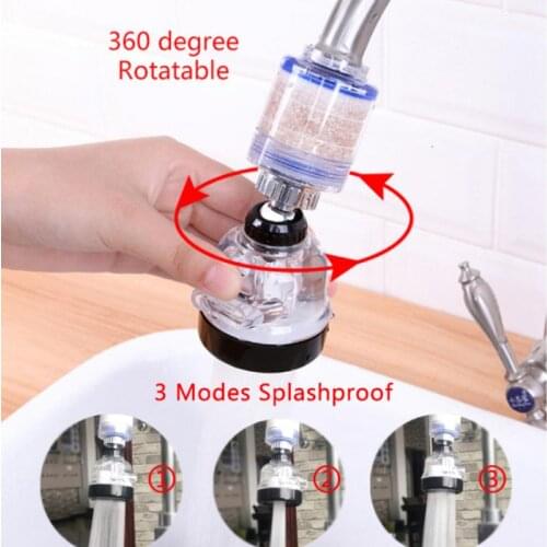 360 Rotating Splashproof Chlorine Removal Filter Aerator Sink Head Water Purify Faucet 3 Mode Water Saving Filter Diffuser