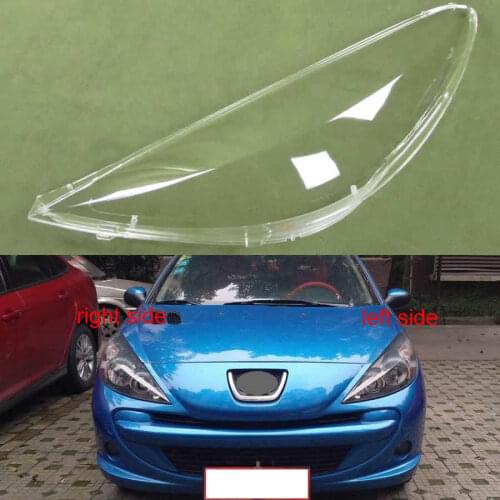 For Peugeot 207 2009 2010 2011 2012 2013 Transparent Lampshade Lamp Shade Front Headlight Cover Shell Lamplights Cover Lens