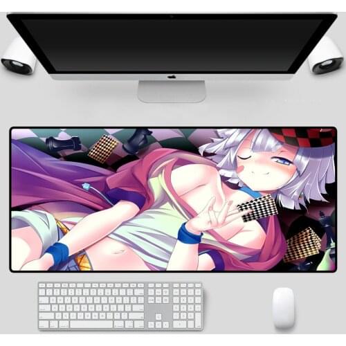 XGZ No Game No Life Girl Anime Locking Animation Mouse Pad Rubber Notebook Tablet Computer Pad Desks30x80cm 40x90cm for Lol Csgo