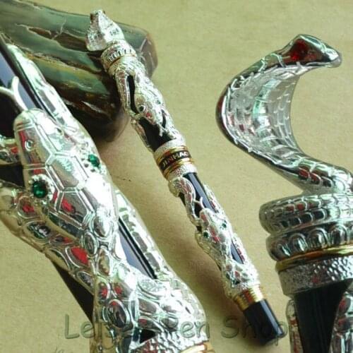 JINHAO SILVER SNAKE WIND MEDIUM 18KGP NIB FOUNTAIN PEN