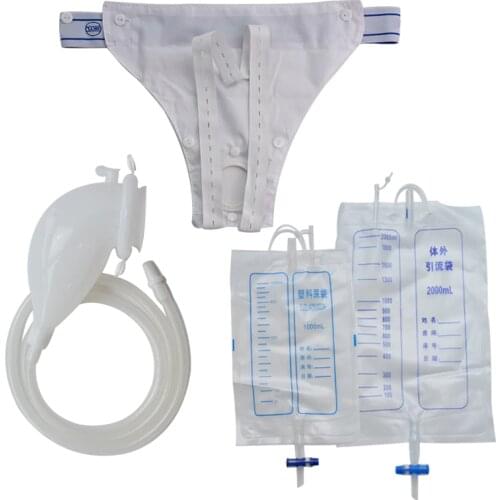 Silicone Urine Collector Bags Urinal Spill Proof Bag With Catheter Older Men Woman Bedridden Incontinence Toilet Adults Urinal