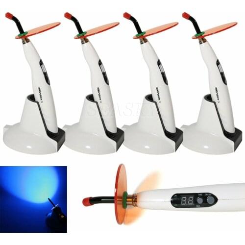 4PCS Dental Cordless LED Curing Light Cure Blue Lamp Dentist 5W/1400MW High Power