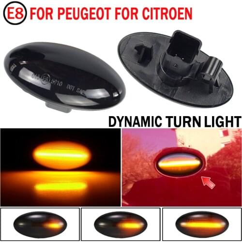 2pcs Dynamic Flashing Led Side Marker Turn Signal Light For Peugeot 307 206 607 407 1007 107 Partner Traveller Indicator Lamp